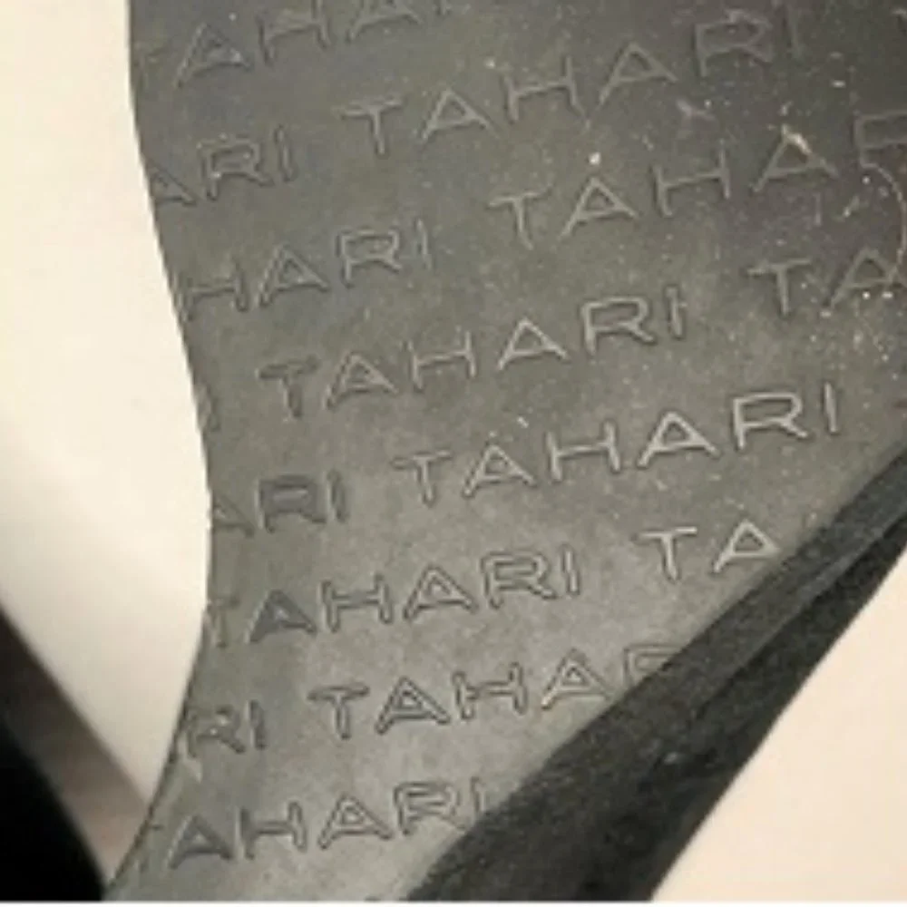 TAHARI Black Suede Wedge Heels